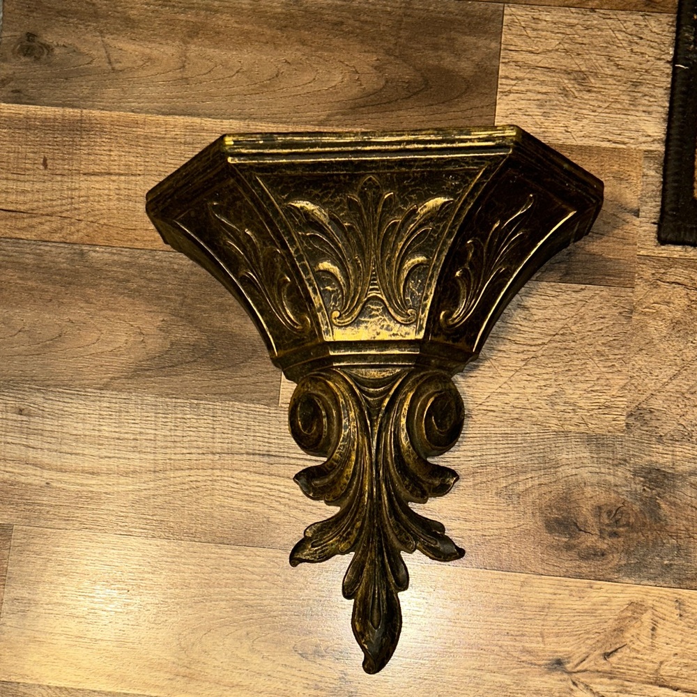 Vintage MCM Hollywood regency Ornate Gold Wall Sconce/ Wall planter